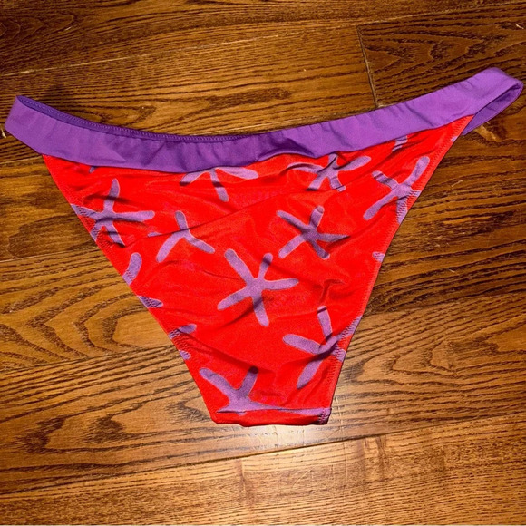 NWOT La Perla red and purple bikini bottoms in size large - Picture 4 of 13